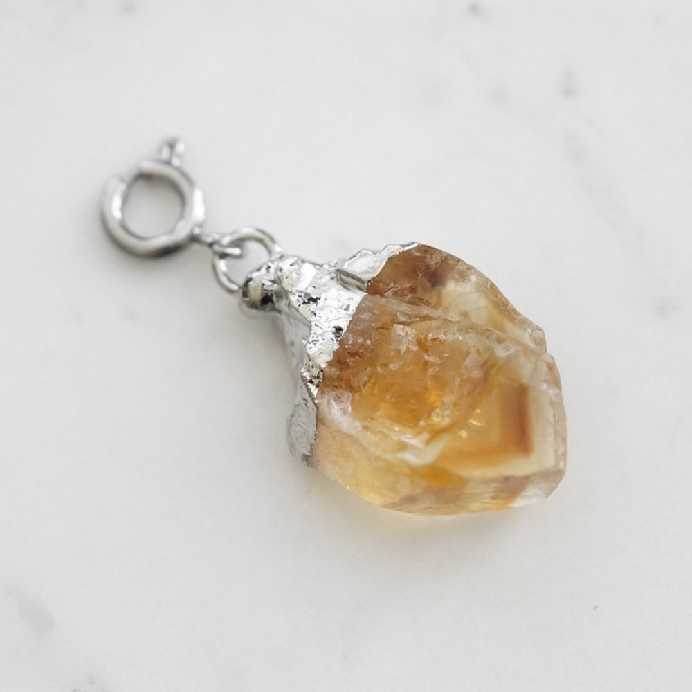Maker Collection Silver Sandy Nugget Quartz Charm